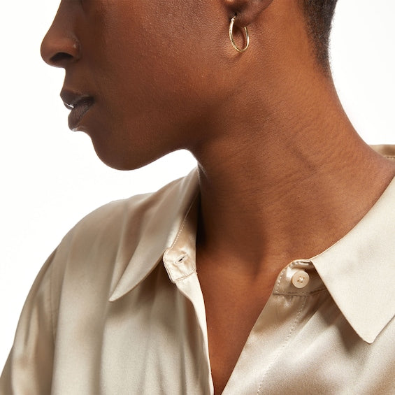 20.0mm Diamond-Cut Tube Hoop Earrings in 14K Gold - Physiome