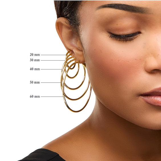 20.0mm Diamond-Cut Tube Hoop Earrings in 14K Gold - Physiome