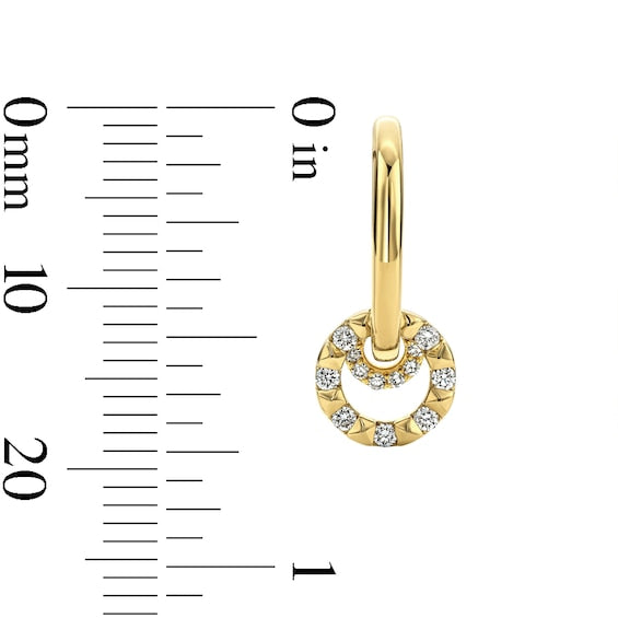 Lab-Grown Diamond Dangle Huggie Hoop Earrings in 10K Gold - Physiome