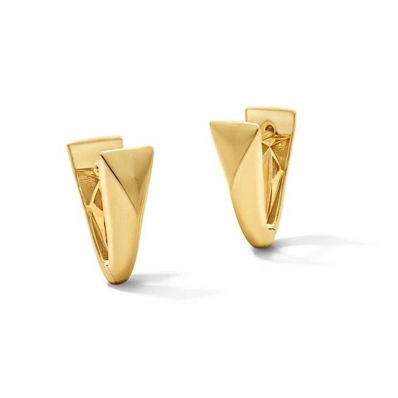 Triangle Hoop Earrings in 10K Gold - Physiome
